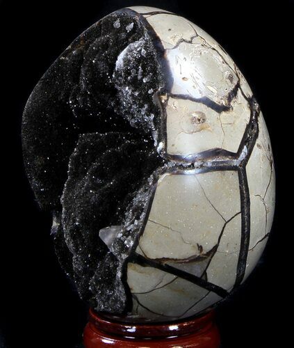 Septarian Dragon Egg Geode - Crystal Filled #37446